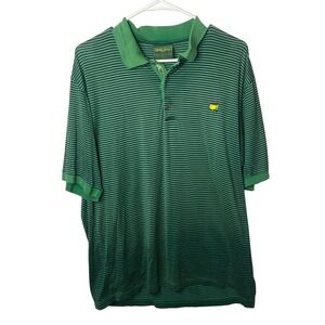 Bobby Jones Collection Masters Golf Polo Shirt Green Stripe Large‎ Mens